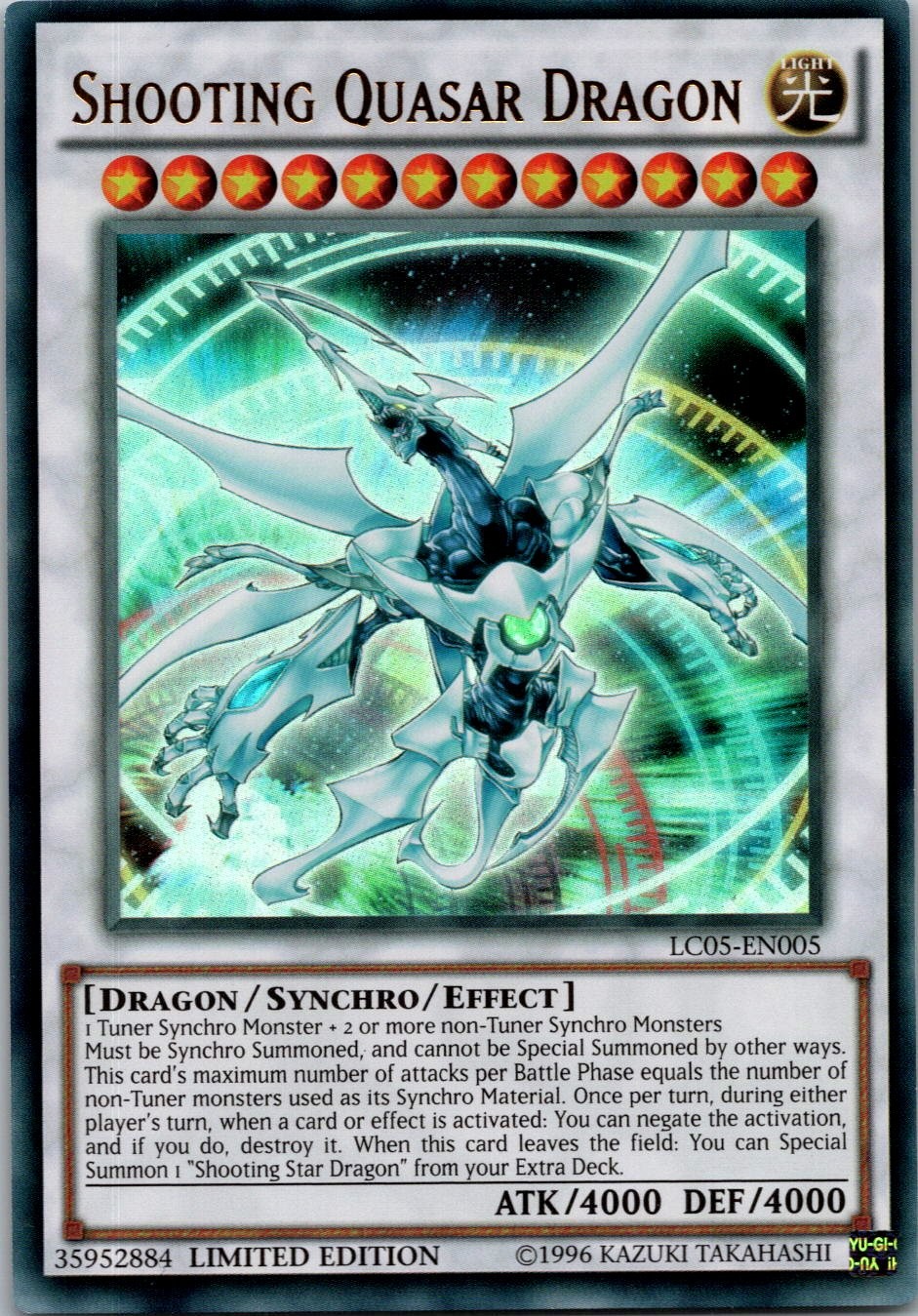 Yugioh Shooting Quasar Dragon LC05-EN005 Limited Edition Ultra Rare NM