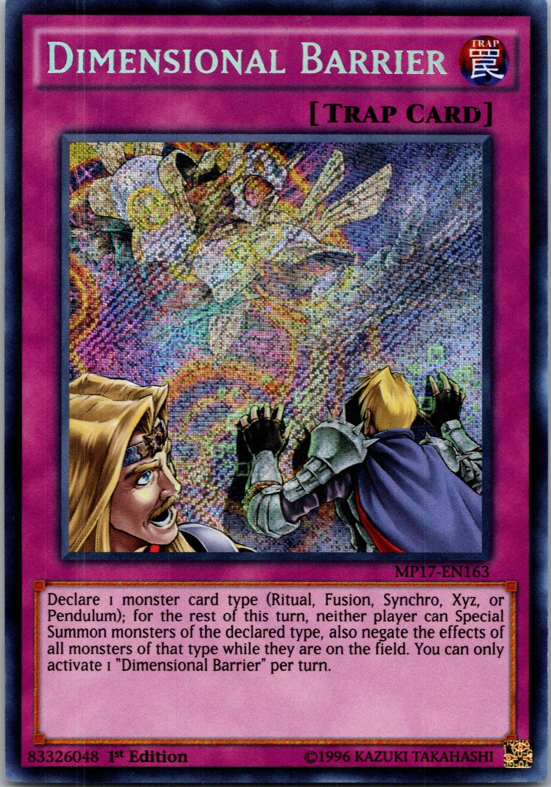 Yugioh Dimensional Barrier MP17-EN163 1st Edition Secret Rare NM