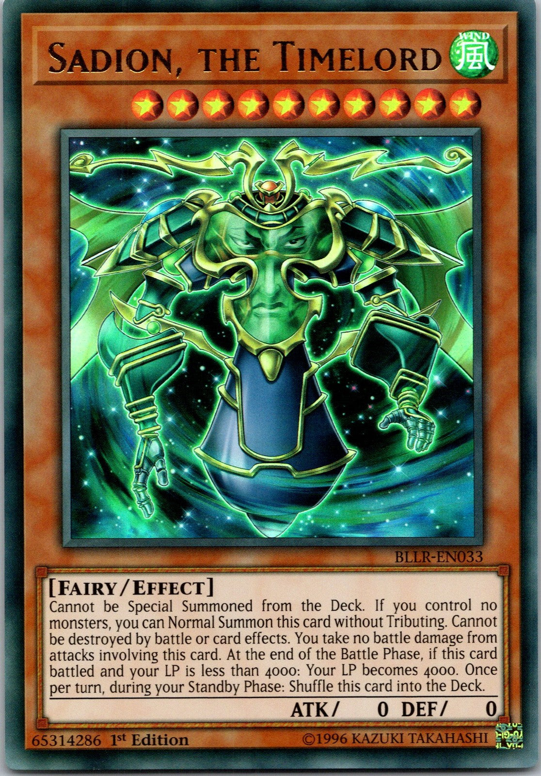 Yugioh Sadion, the Timelord BLLR-EN033 1st Edition Ultra Rare NM