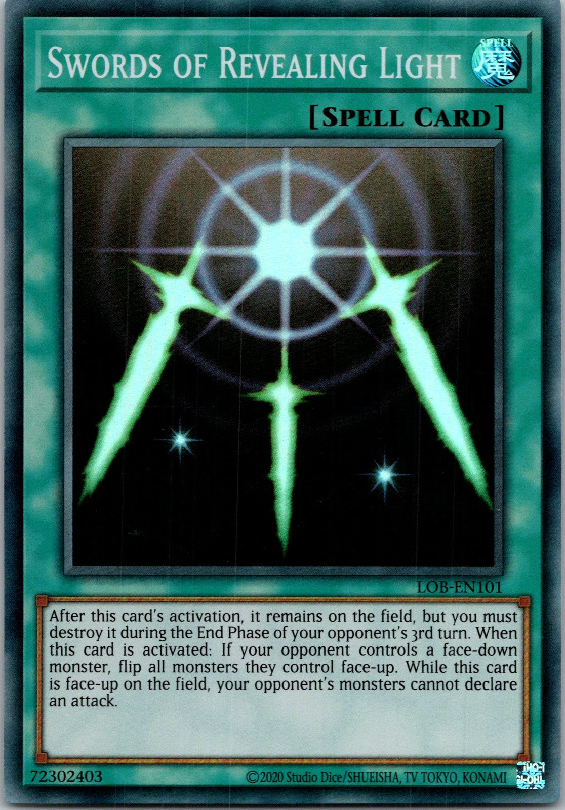 Yugioh Swords of Revealing Light LOB-EN101 Super Rare NM