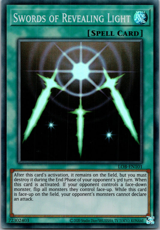 Yugioh Swords of Revealing Light LOB-EN101 Super Rare NM