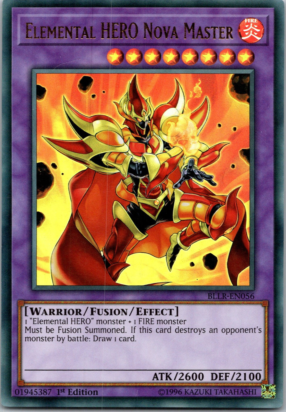 Yugioh Elemental HERO Nova Master BLC1-EN068 1st Edition Common NM