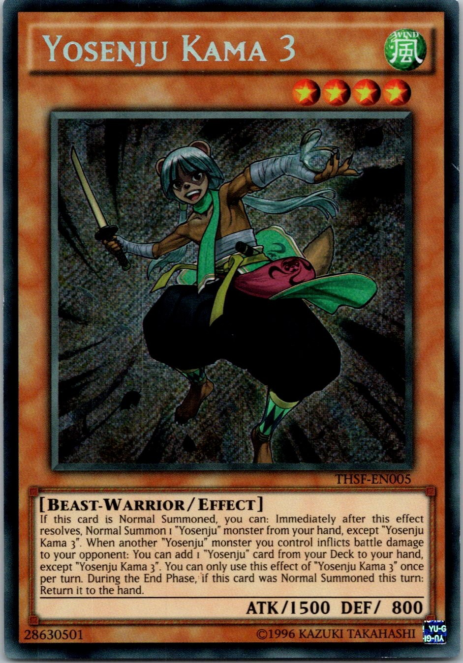 Yugioh Yosenju Kama 3 THSF-EN005 Secret Rare NM