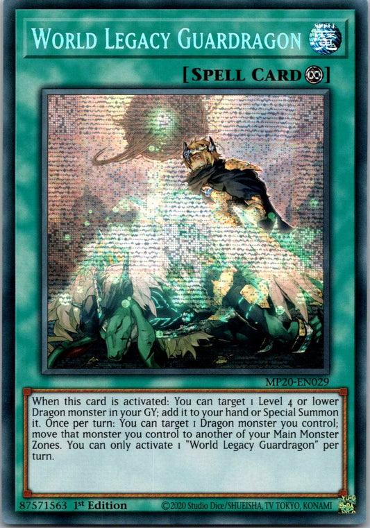 Yugioh World Legacy Guardragon MP20-EN029 1st Edition Prismatic Secret Rare NM