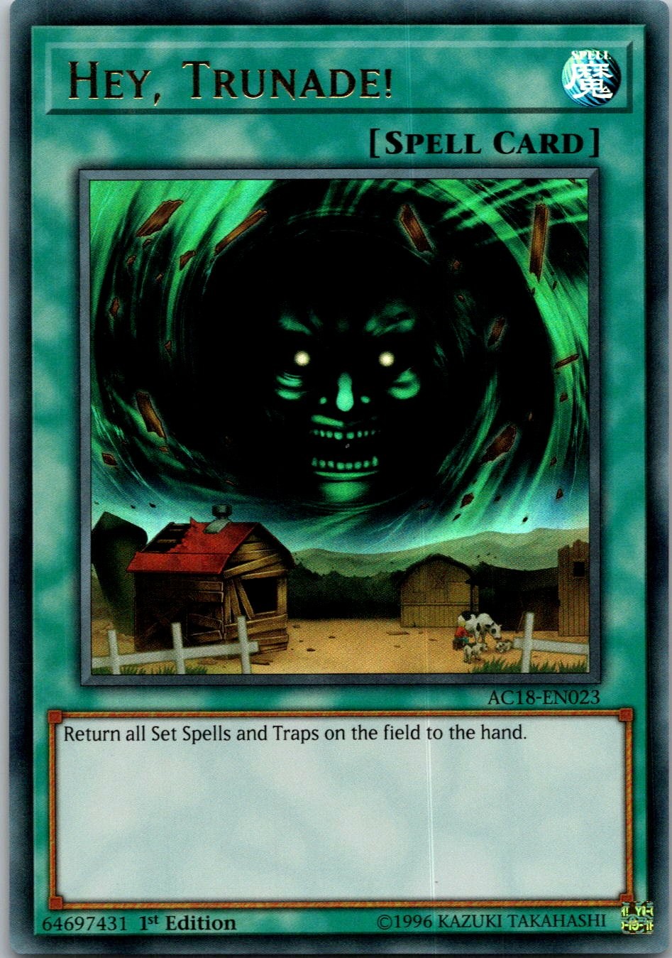 Yugioh Hey, Trunade! AC18-EN023 1st Edition Ultra Rare NM