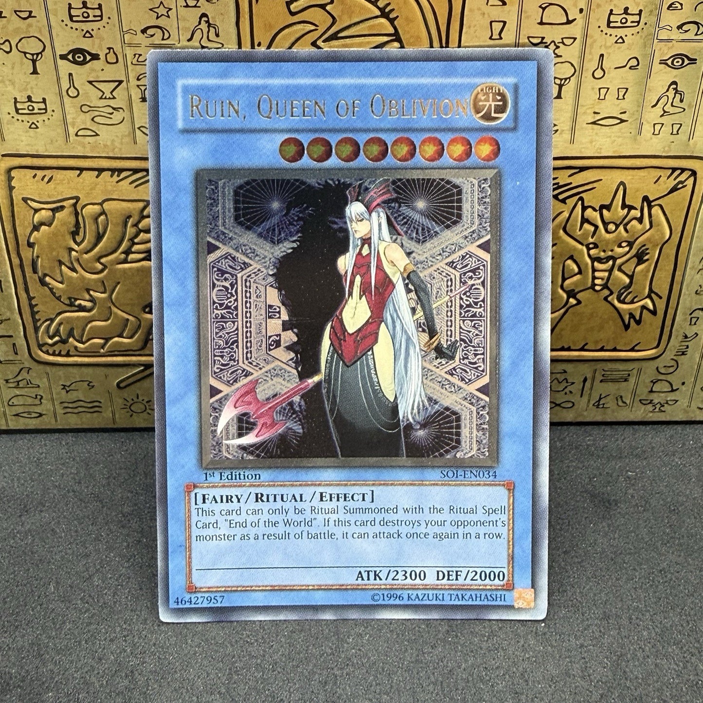 Yugioh Ruin, Queen of Oblivion SOI-EN034 Ultimate Rare 1st Edition NM