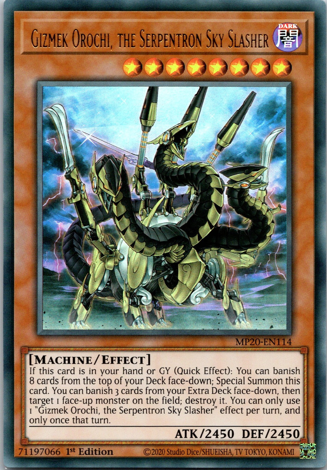 Yugioh Gizmek Orochi, the Serpentron Sky Slasher 2020 Tin of Lost Memories-MP20-