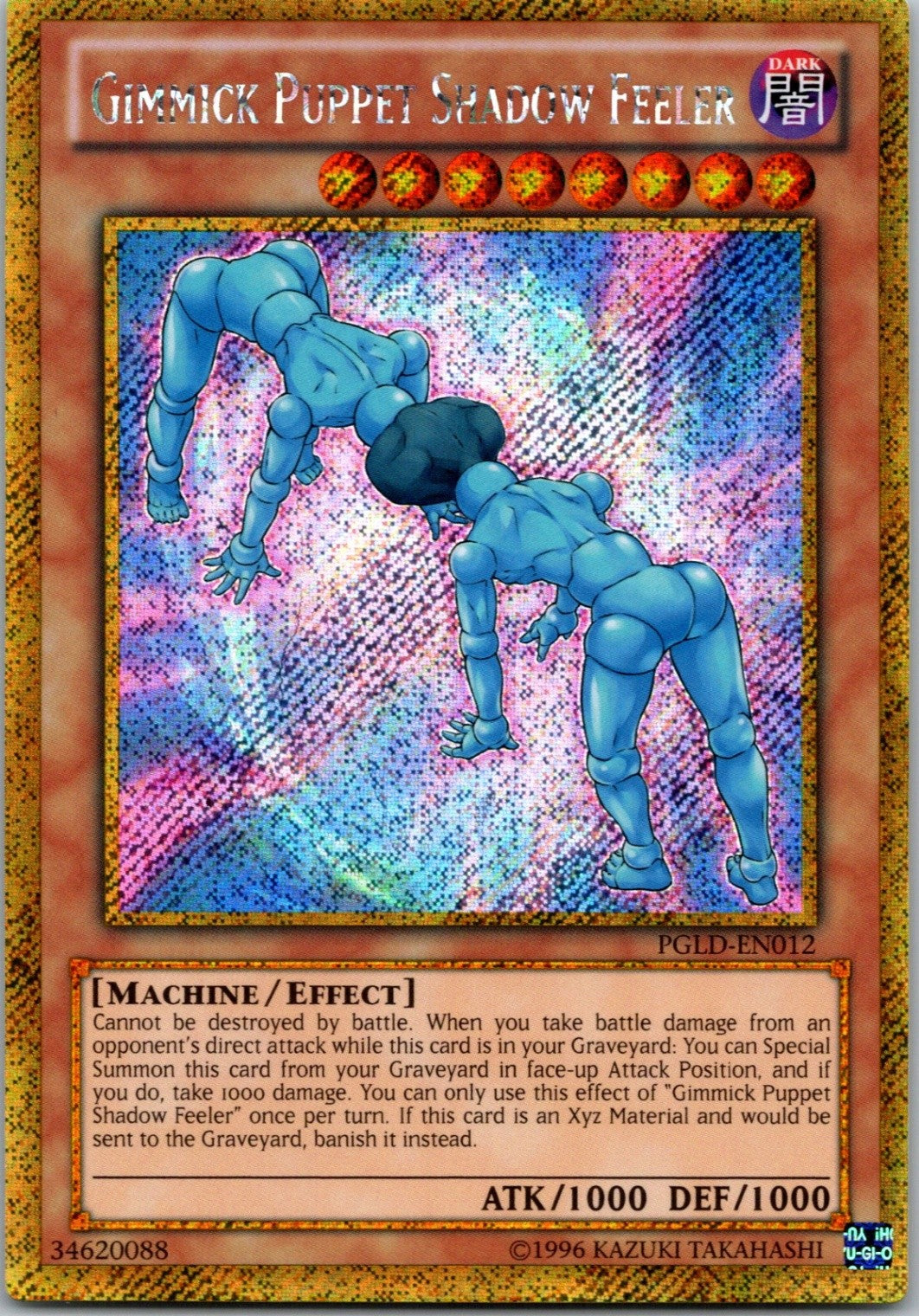 Yugioh Gimmick Puppet Shadow Feeler PGLD-EN012 Gold Secret Rare NM