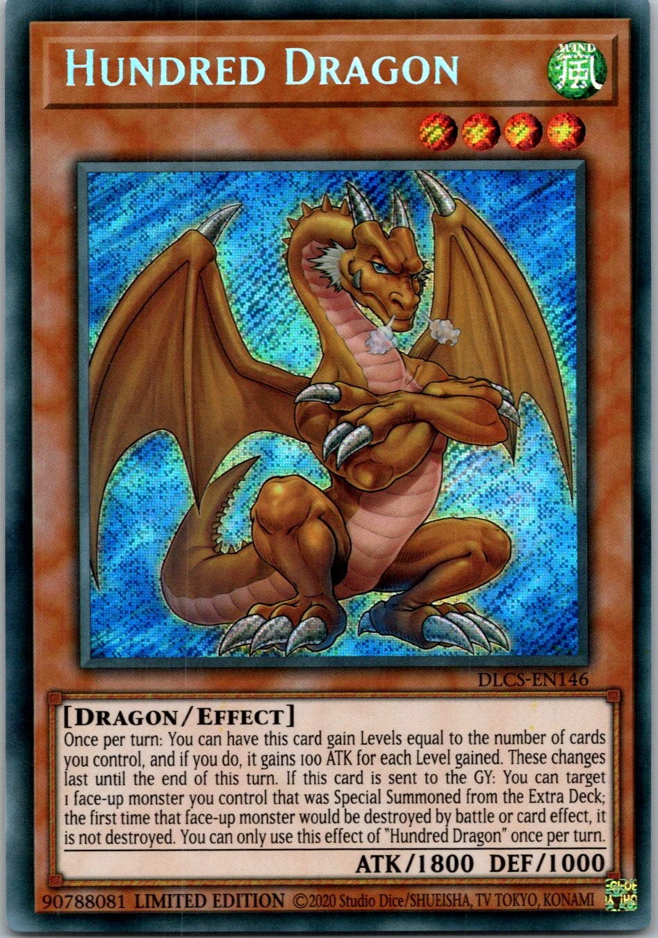 Yugioh Hundred Dragon DLCS-EN146 Limited Edition Secret Rare NM