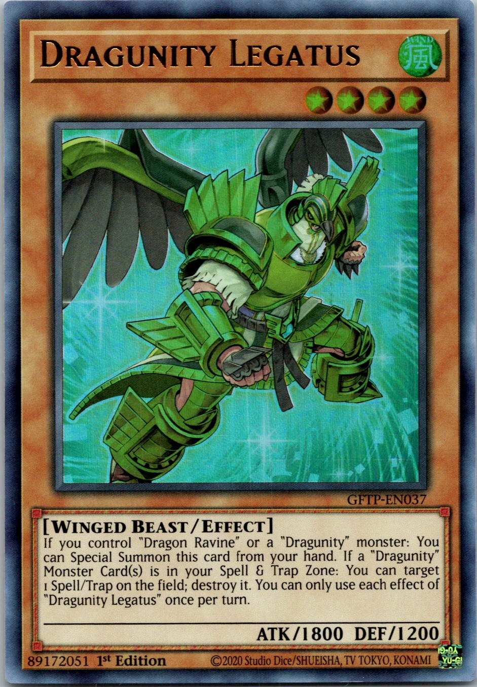 Yugioh Dragunity Legatus GFTP-EN037 1st Edition Ultra Rare NM