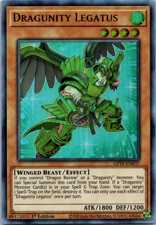 Yugioh Dragunity Legatus GFTP-EN037 1st Edition Ultra Rare NM