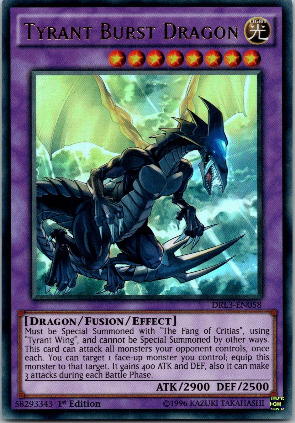 Yugioh Tyrant Burst Dragon DRL3-EN058 1st Edition Ultra Rare NM