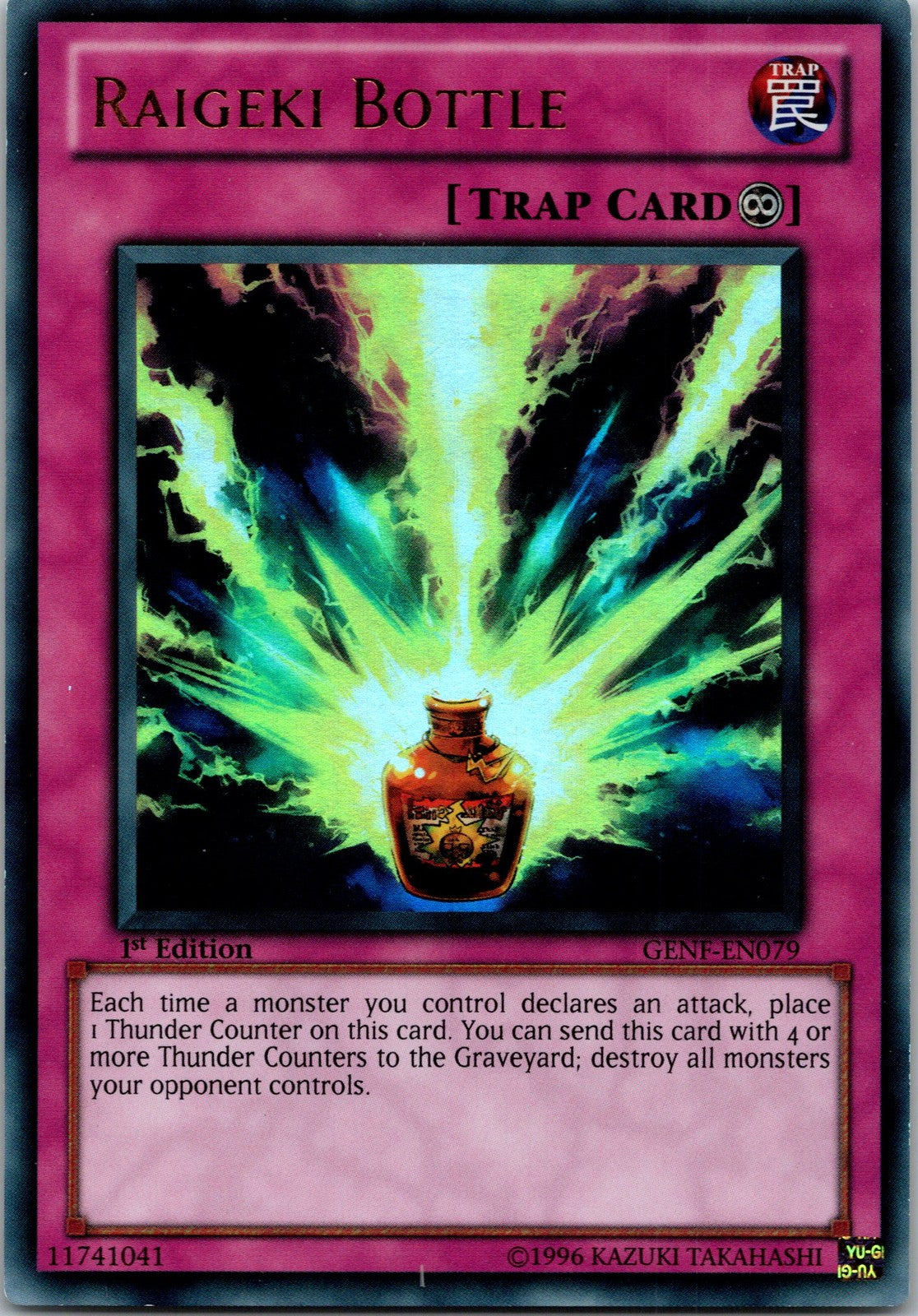 Yugioh Raigeki Bottle GENF-EN079 1st Edition Ultra Rare NM