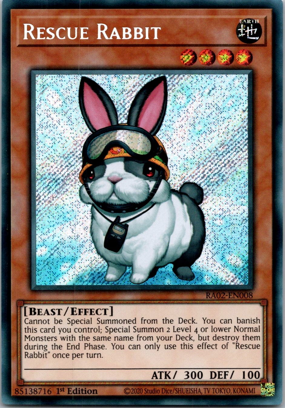 Yugioh Rescue Rabbit (Secret Rare) RA02-EN008 1st Edition Secret Rare NM