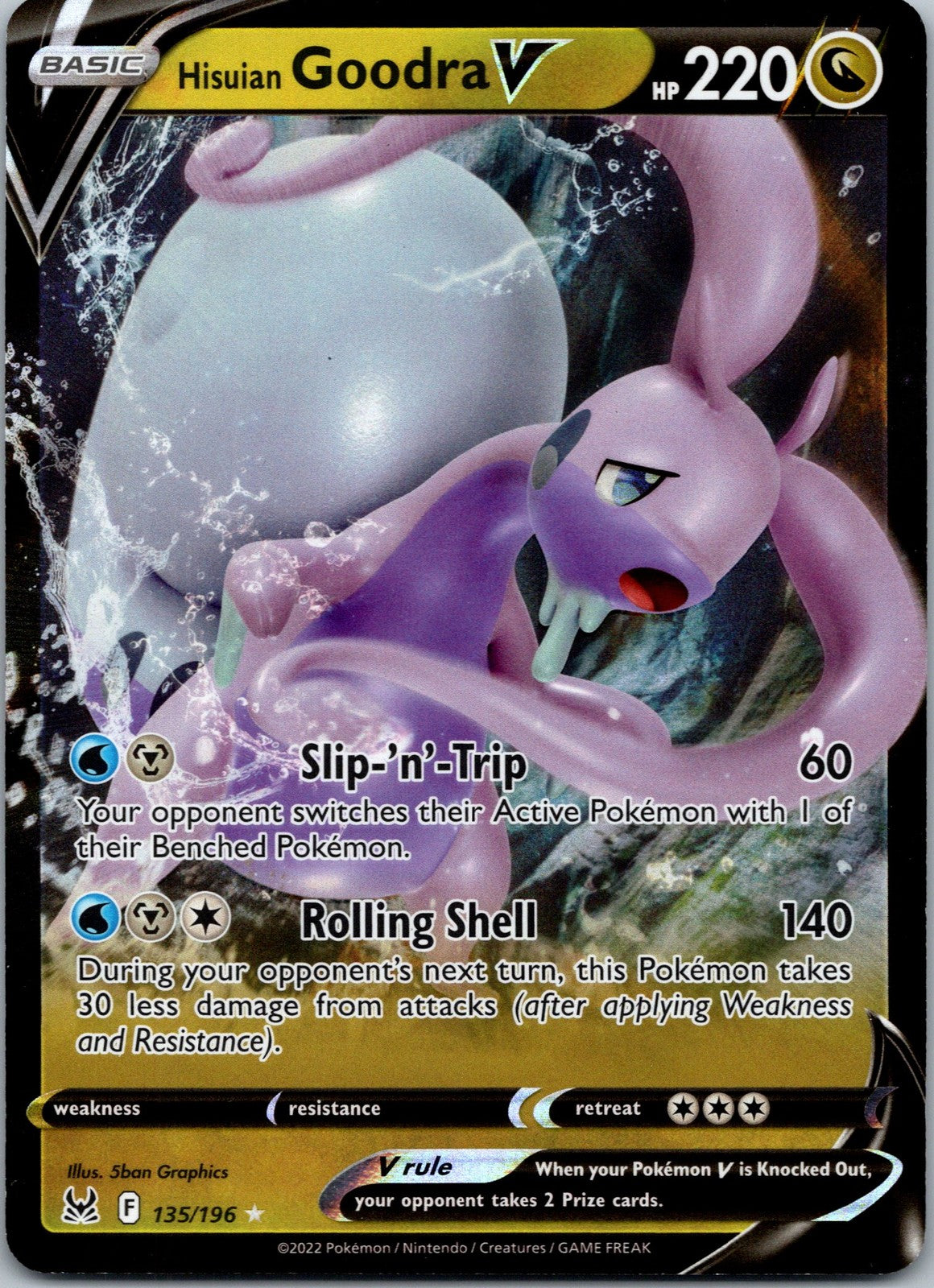 Pokemon Hisuian Goodra V 135/196 Ultra Rare NM