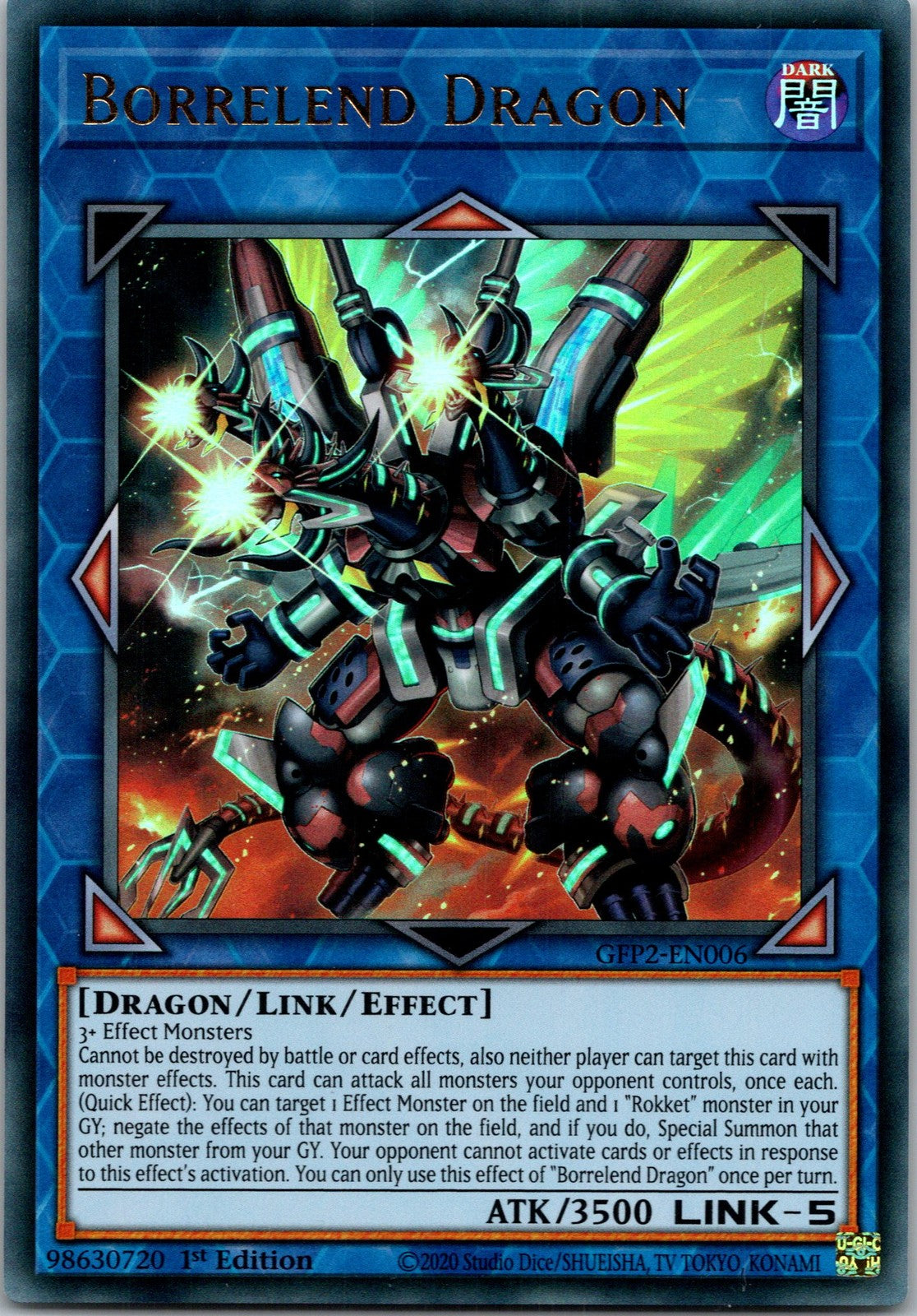 Yugioh Borrelend Dragon GFP2-EN006 1st Edition Ultra Rare NM