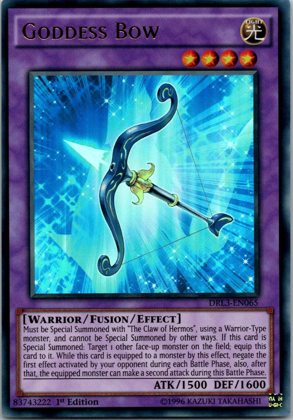 Yugioh Goddess Bow DRL3-EN065 1st Edition Ultra Rare NM