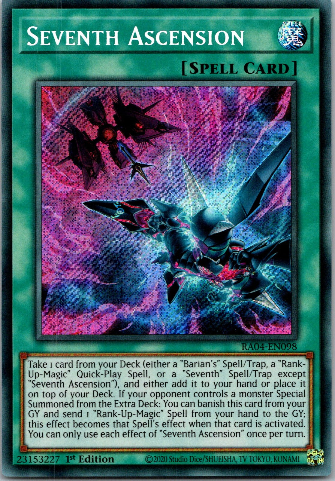 Yugioh Seventh Ascension RA04-EN098 1st Edition Secret Rare NM