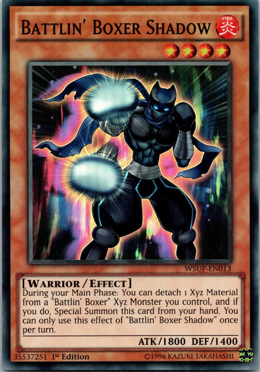 Yugioh Battlin' Boxer Shadow WSUP-EN013 1st Edition Super Rare NM