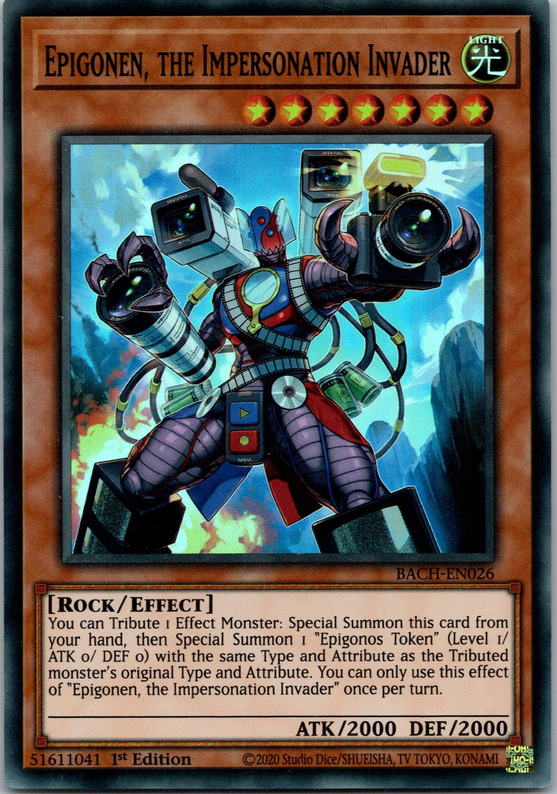 Yugioh Epigonen, the Impersonation Invader BACH-EN026 1st Edition Super Rare NM
