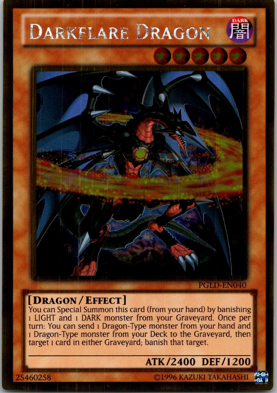 Yugioh Darkflare Dragon PGLD-EN040 Gold Rare NM