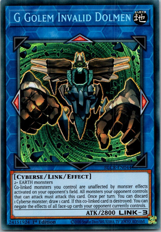Yugioh G Golem Invalid Dolmen BLCR-EN044 1st Edition Secret Rare NM