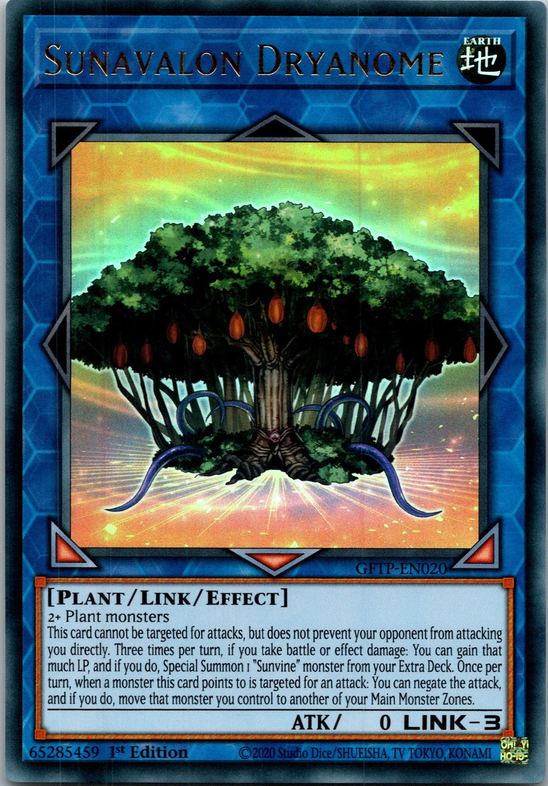 Yugioh Sunavalon Dryanome GFTP-EN020 1st Edition Ultra Rare NM