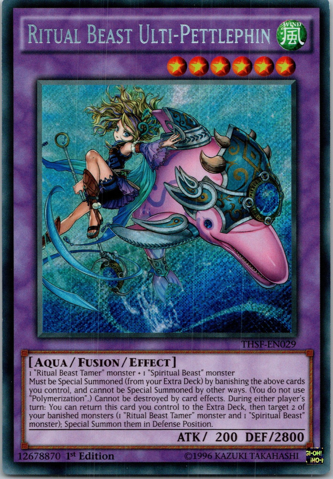 Yugioh Ritual Beast Ulti-Pettlephin THSF-EN029 1st Edition Secret Rare NM