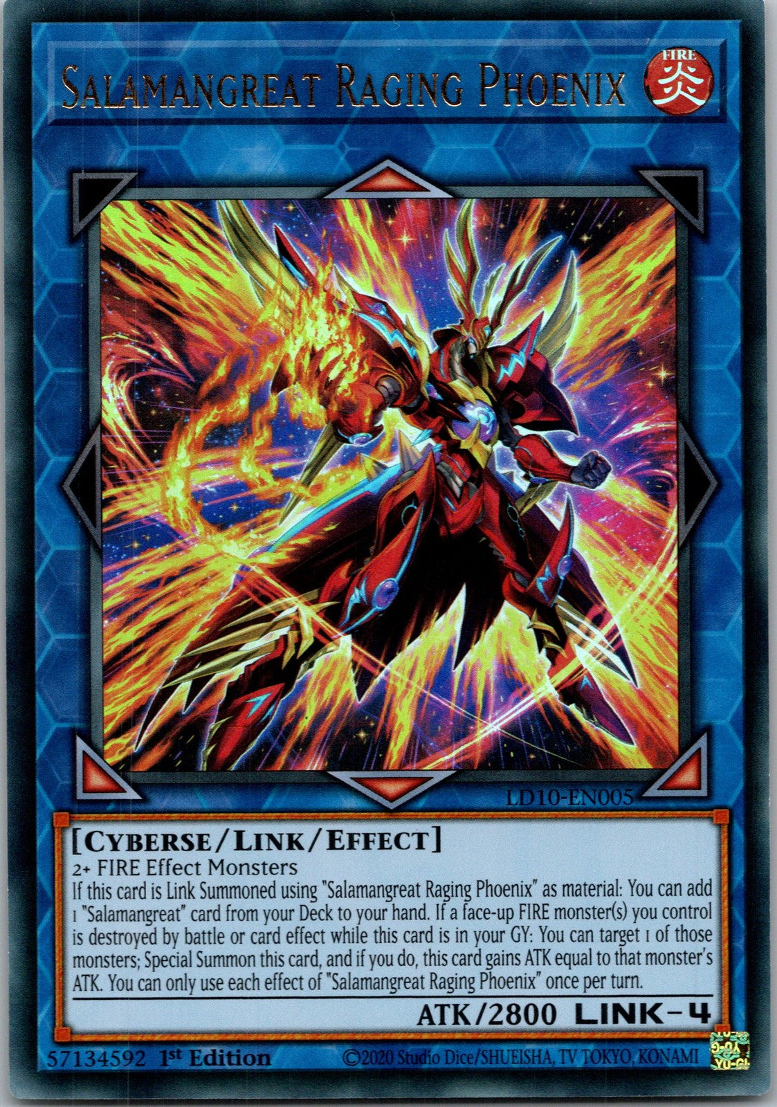 Yugioh Salamangreat Raging Phoenix LD10-EN005 1st Edition Ultra Rare NM