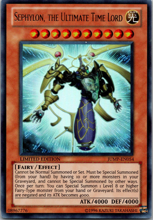 Yugioh Sephylon, the Ultimate Time Lord JUMP-EN054 Limited Edition Ultra Rare NM