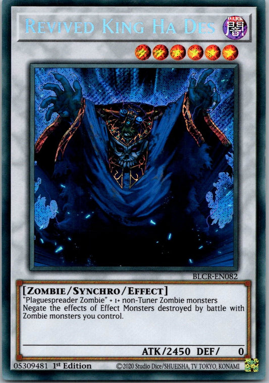 Yugioh Revived King Ha Des BLCR-EN082 1st Edition Secret Rare NM