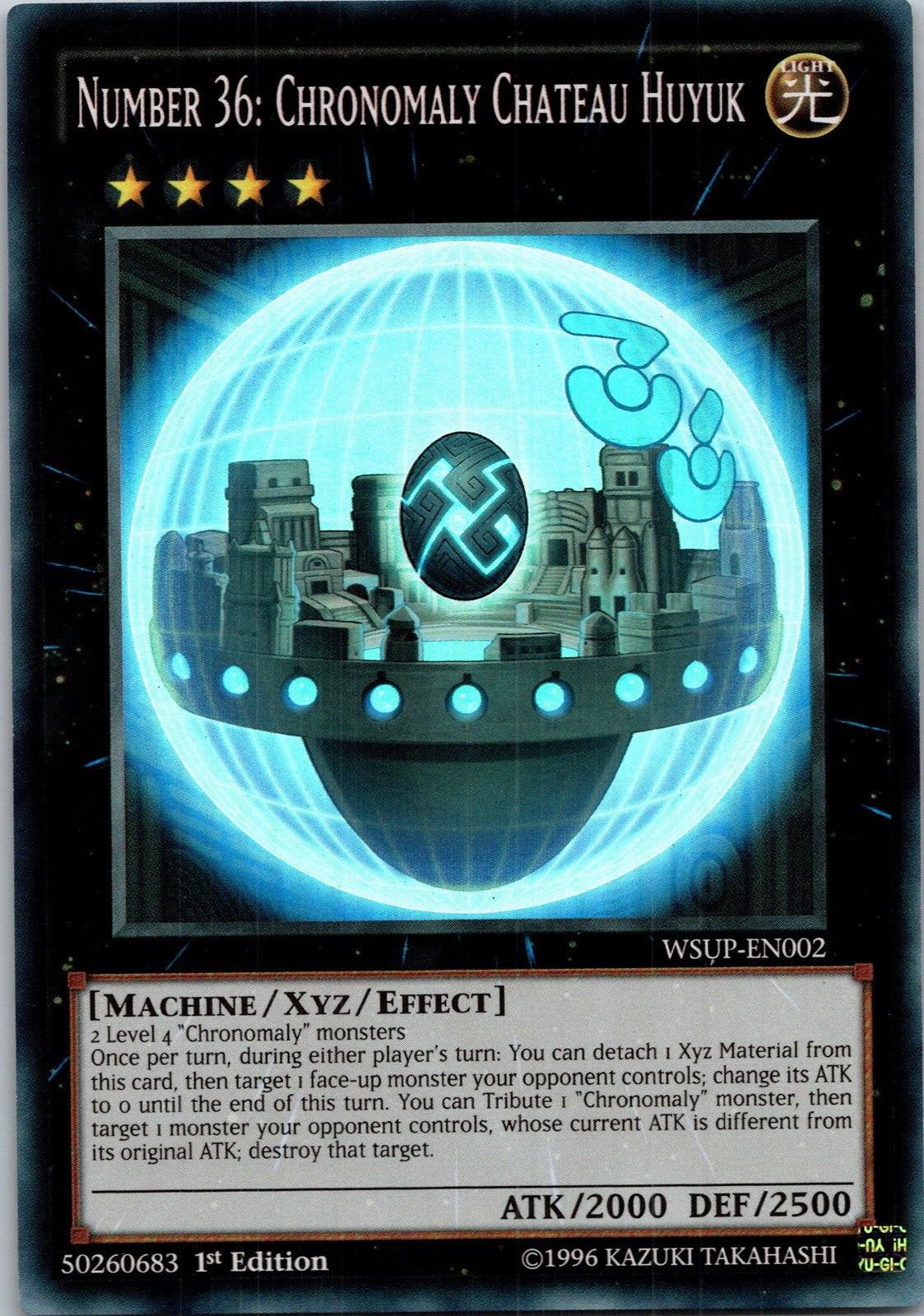 Yugioh Number 36: Chronomaly Chateau Huyuk WSUP-EN002 1st Edition Super Rare NM