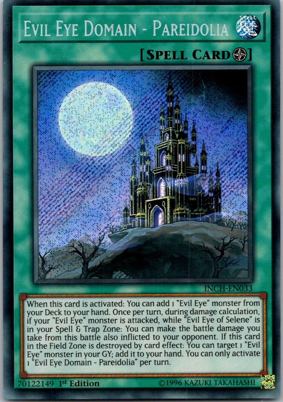 Yugioh Evil Eye Domain - Pareidolia INCH-EN033 1st Edition Secret Rare NM