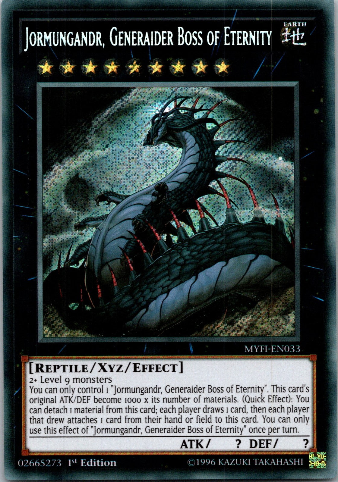 Yugioh Jormungandr, Generaider Boss of Eternity MYFI-EN033 1st Edition Secret Ra