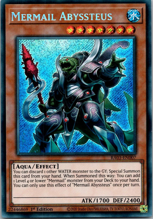 Yugioh Mermail Abyssteus (Secret Rare) RA03-EN007 1st Edition Secret Rare NM