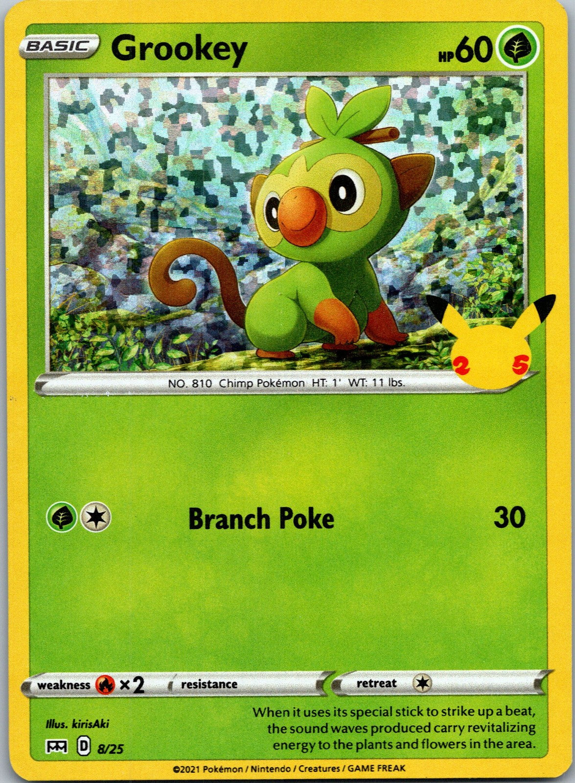 Pokemon Grookey Holo - 8/25 Promo NM