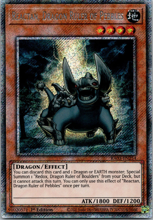 Yugioh Reactan, Dragon Ruler of Pebbles RA03-EN254 Platinum Secret 1st Ed NM