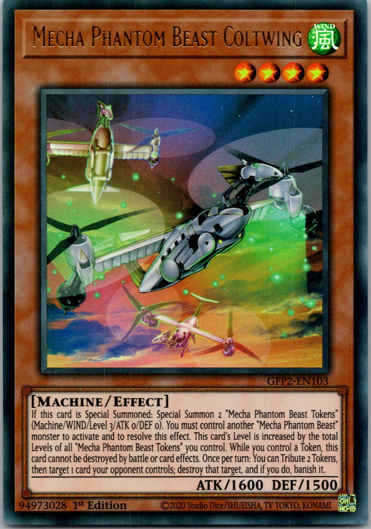 Yugioh Mecha Phantom Beast Coltwing GFP2-EN103 1st Edition Ultra Rare NM