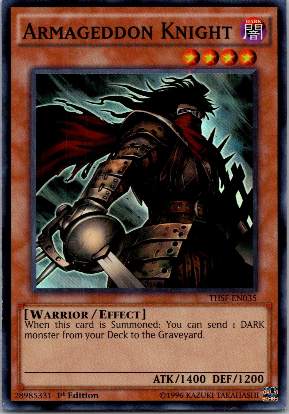 Yugioh Armageddon Knight THSF-EN035 Super Rare NM