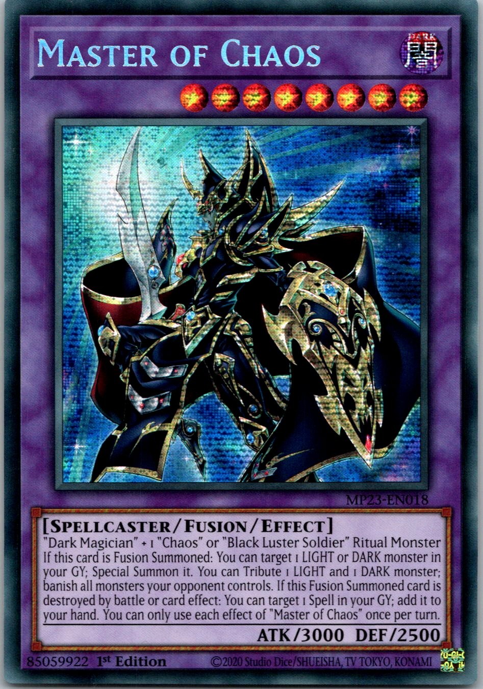 Yugioh Master of Chaos MP23-EN018 1st Edition Prismatic Secret Rare NM