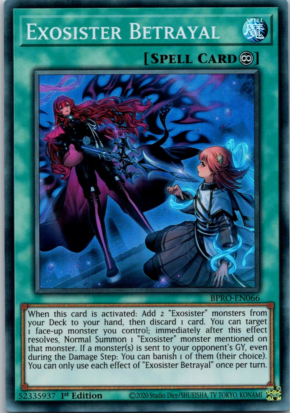 Yugioh Exosister Betrayal BPRO-EN066 1st Edition Super Rare NM