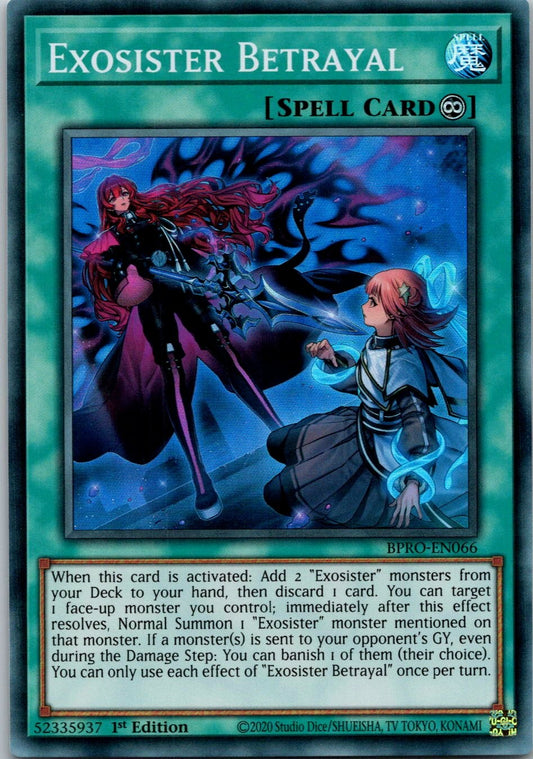 Yugioh Exosister Betrayal BPRO-EN066 1st Edition Super Rare NM