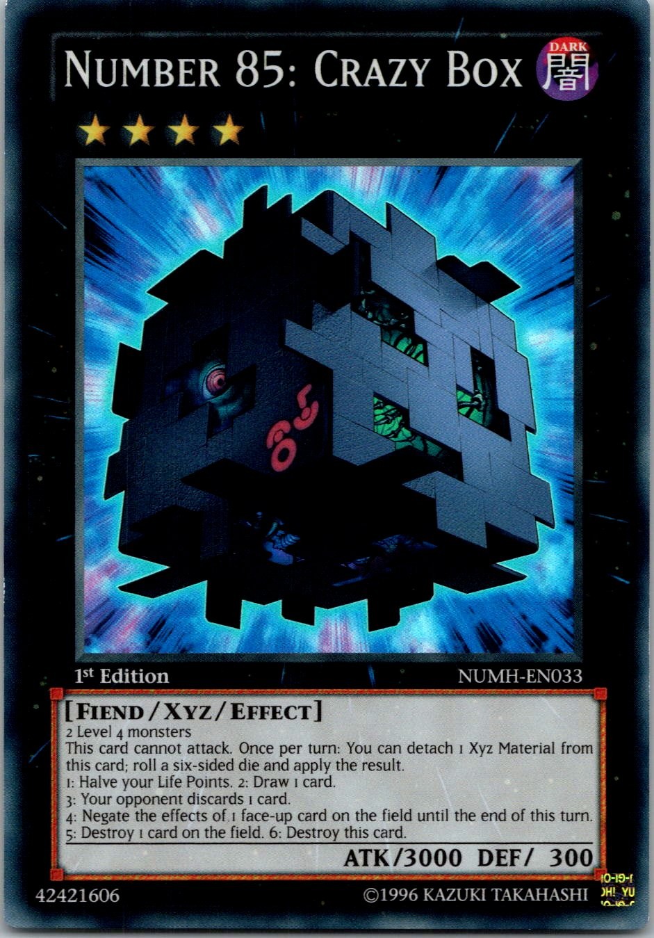 Yugioh Number 85: Crazy Box NUMH-EN033 1st Edition Super Rare NM