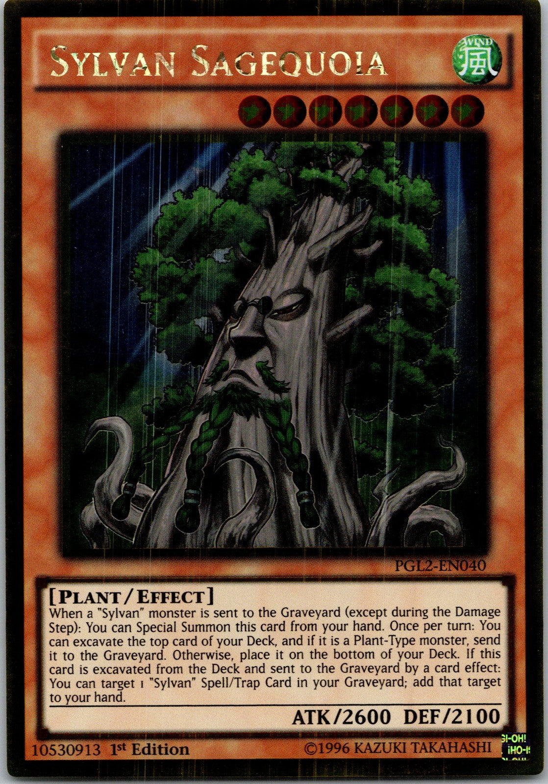 Yugioh Sylvan Sagequoia PGL2-EN040 1st Edition Gold Rare NM