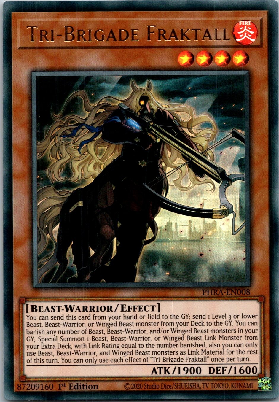 Yugioh Tri-Brigade Fraktall PHRA-EN008 1st Edition Ultra Rare NM
