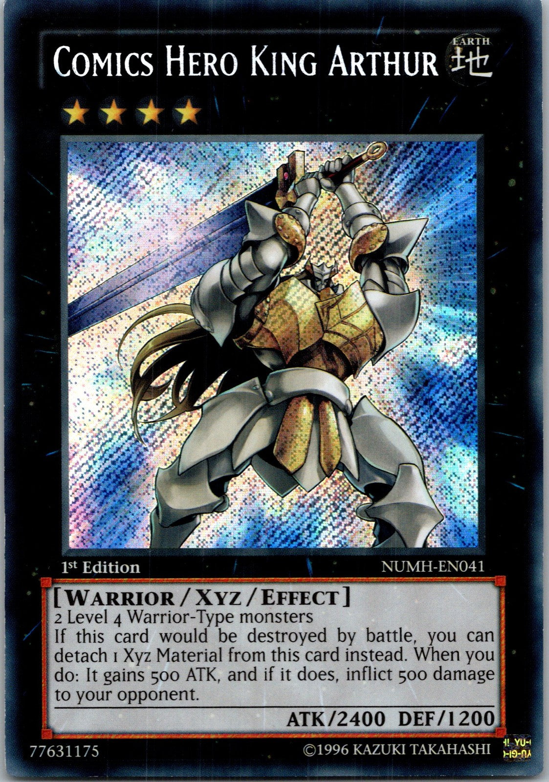 Yugioh Comics Hero King Arthur NUMH-EN041 1st Edition Secret Rare NM