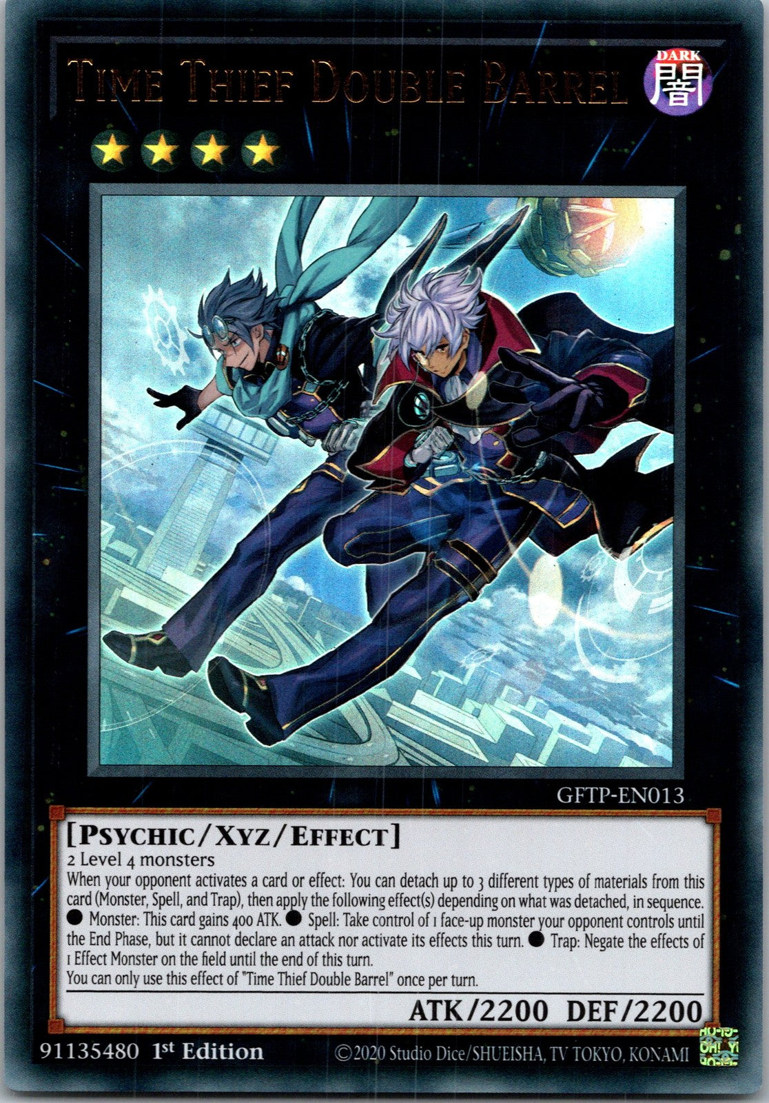 Yugioh Time Thief Double Barrel GFTP-EN013 1st Edition Ultra Rare NM
