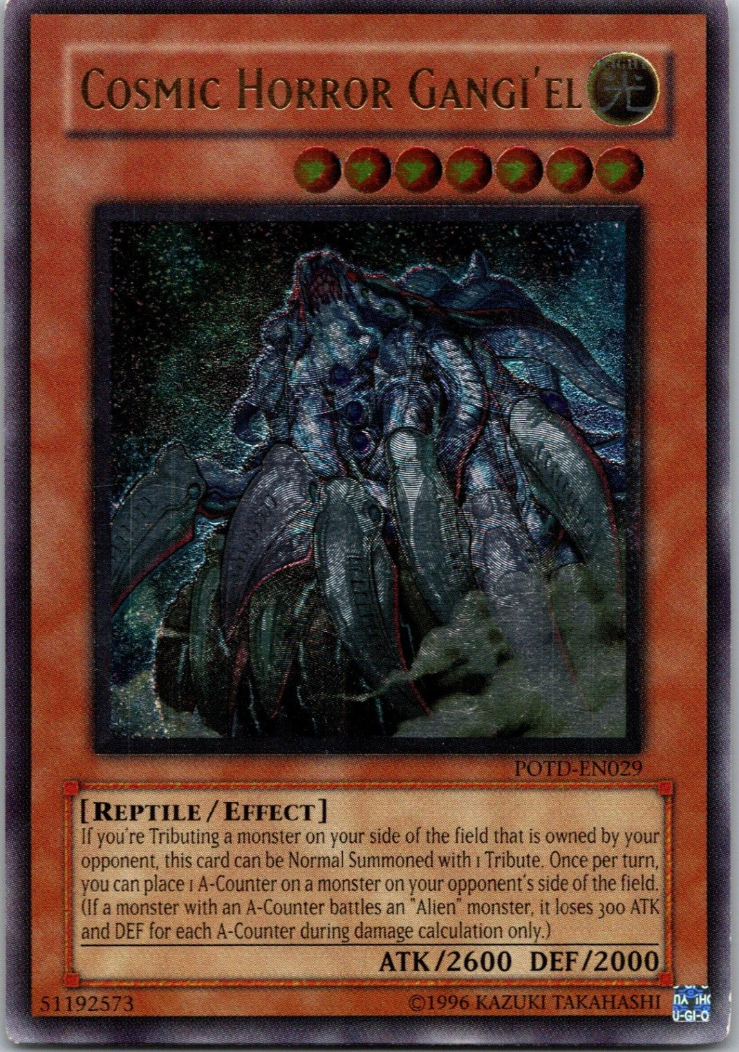 Yugioh Cosmic Horror Gangi'el POTD-EN029 Ultimate Rare NM