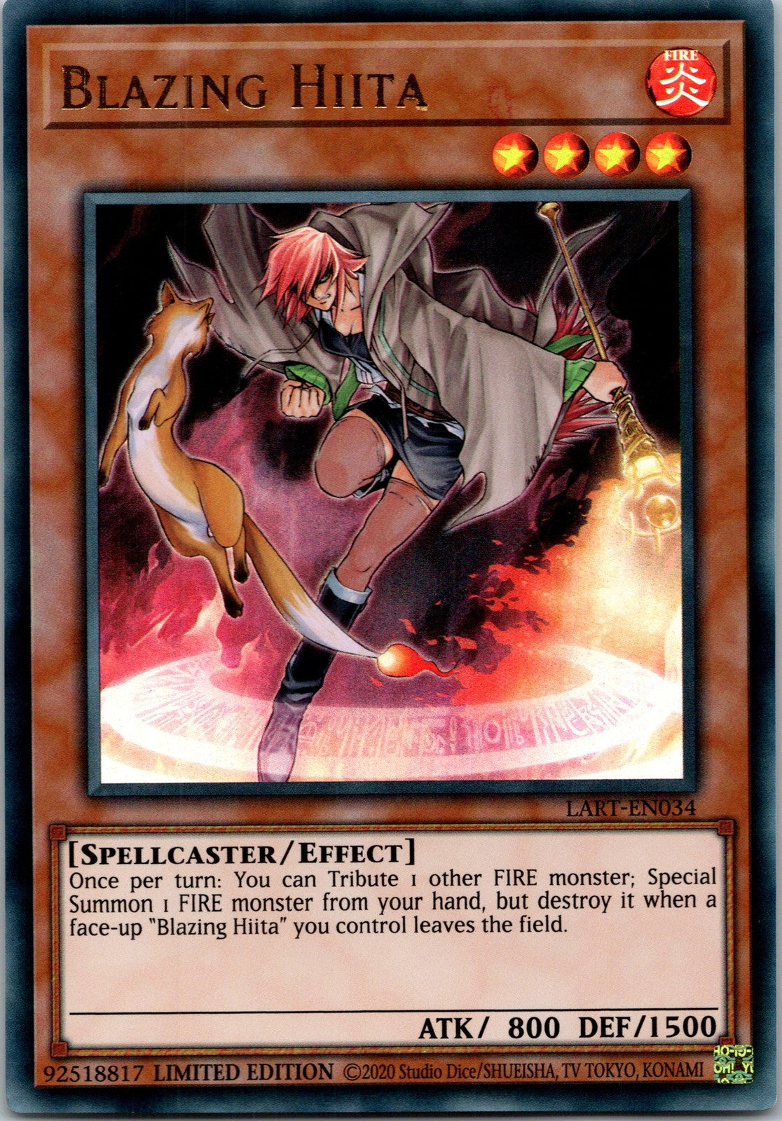 Yugioh Blazing Hiita LART-EN034 Limited Edition Ultra Rare NM