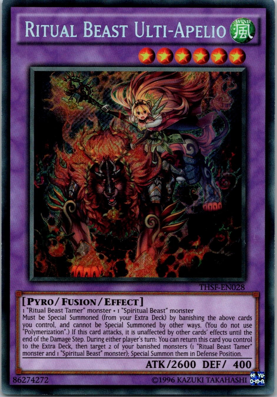 Yugioh Ritual Beast Ulti-Apelio THSF-EN028 Secret Rare NM